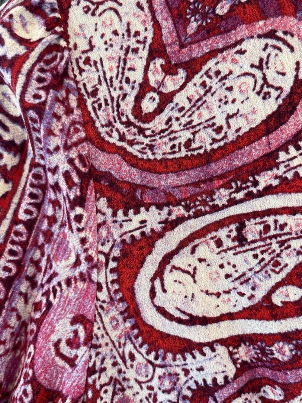 Free People Wild & Free Paisley Crop Top deep V-neck & long sleeves magenta - Picture 5 of 12